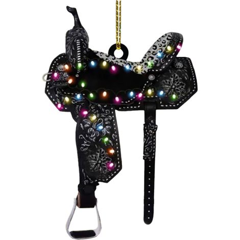 Pendentif Arbre De Noël - Selle De Cavalier Occidentale En Acrylique - Décoration Intérieure Extérieure - Lot De 1 (1/4)