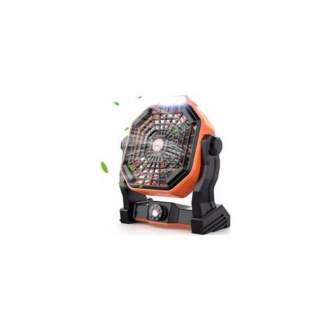 Ventilateur de camping rechargeable avec lumières LED, silencieux, réglage 270°, contrôle de vitesse – (1/5)