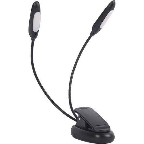 Lampe à 14 LED pour pupitre ou lecture, fonctionnant sur piles (lampe de lecture à pince pour chevet) DELKEVIC (1/2)