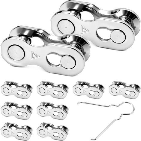 Confezione da 10 paia di maglie per catena da bicicletta a 6/7/8 velocità per Shimano - 6/7/8 velocità - Per Shimano Quick Link, chiusura catena per manutenzione e sostituzione (1/5)