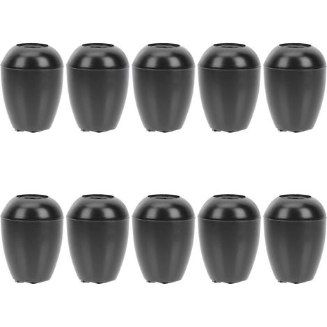 10 paires d'embouts auriculaires universels pour stéthoscope, en silicone remplaçables-1.40X0.90X0.90CM-Black