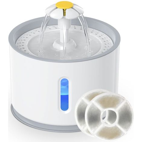 ZOLGINAH Fontaine à Eau pour Chat Chien Automatique 2,4L, Distributeur Eau Silencieux avec LED Fenêtre de Niveau d'eau et Filtre à Charbon Actif (1/5)