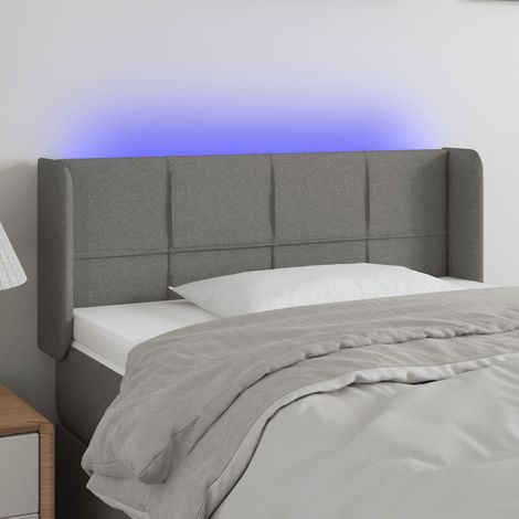 Tête de lit à LED Résistante et économique, Panneau de lit, Gris foncé 83x16x78/88 cm Tissu OIB2051E (1/5)