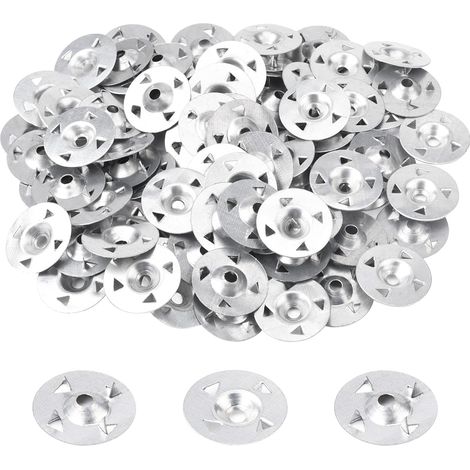 Lot de 200 rondelles à 4 griffes pour plaques de plâtre extrudées isolantes, panneaux de support fixes, 28 mm de diamètre (1/5)