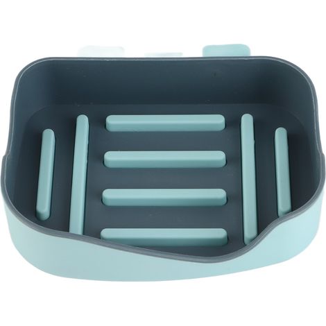 Porte-savon mural en plastique, bleu clair, pour le rangement et l'organisation de la salle de bain