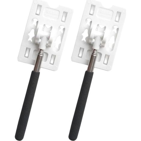 Porte-paiement Télescopique pour Voiture, Lot de 2, Acier INOX 304 Poignée Abs Ergonomique, Usage au Stationnement Automobile, Blanc, Outil Rétractable, Prise Facile (1/5)
