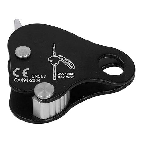 Alliage d'aluminium verrouillage automatique corde 8 - 13 mm escalade corde verrouillage escalade extérieure (noir) (1/5)