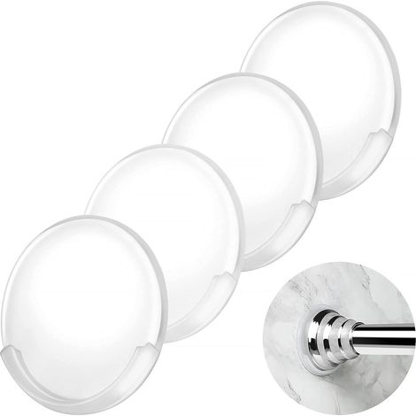 4 supporti adesivi per asta per tenda da doccia, supporto da parete antiscivolo per asta doccia da bagno, senza foratura (asta per tenda da doccia non inclusa)