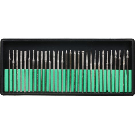 30-teiliges Rotationsfräser-Set, 3 mm Schaft, diamantbeschichtet zum Bohren und Gravieren von Glas, Stein und Keramik, Handwerker-Set (1/5)