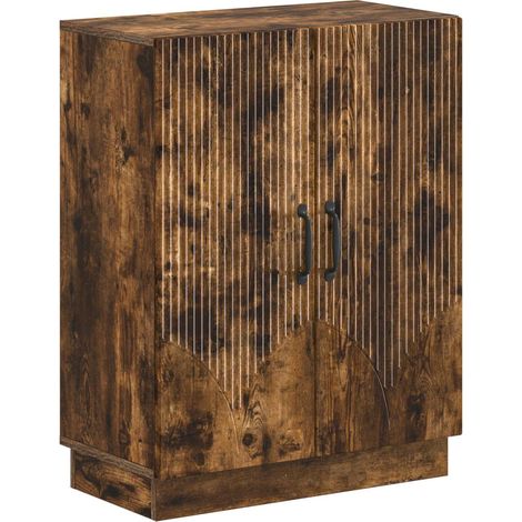 Armario de Almacenamiento para Baño HOORN Roble Ahumado vidaXL (1/5)