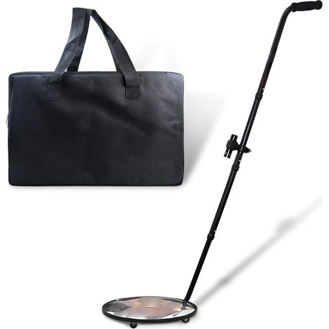 Miroir d'inspection sous véhicule, 55" Miroir d'inspection télescopique avec Roues et lumière LED, Miroir de Recherche Convexe pour l'inspection de sécurité de Voiture/Camion/équipement/étagère/Coin (1/5)