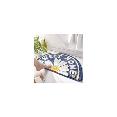 Tappetino da bagno blu 75 x 45 cm, antiscivolo, lavabile, tappetino per doccia, tappetino da bagno - Crezuo