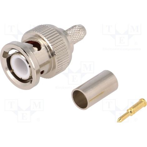 Bnc maschio connettore a crimpare cavo Rg58 con boccola Bnc-010-t