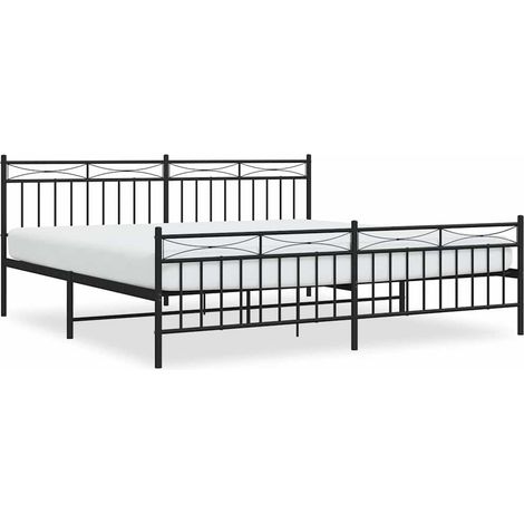 Maison Exclusive - Giroletto con Testiera e Pediera Metallo Nero 193x203 cm (1/5)