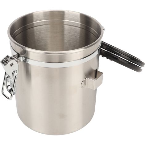 Boîte à café hermétique en acier inoxydable avec valve de décompression et cuillère doseuse, 1,2 L (1/5)