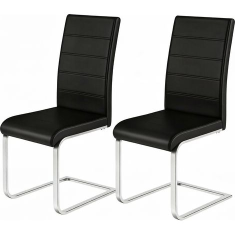 Chaise de détente, chaise cantilever confortable, chaise de salle à manger à dossier haut, chaise de bureau, chaise de conférence (lot de 2 chaises de détente) (1/5)