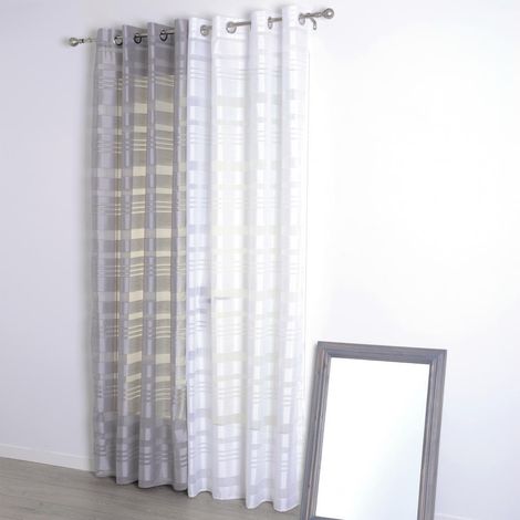 Voilage à bandes Satinées 140 x 240 cm Gris