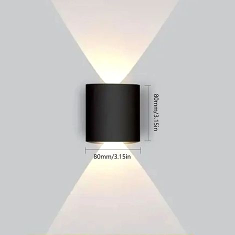 (Blanc chaud - 2 W, sans capteur) Applique murale LED étanche IP66, éclairage intérieur/extérieur, compatible avec chambre, salon, couloir (1/5)