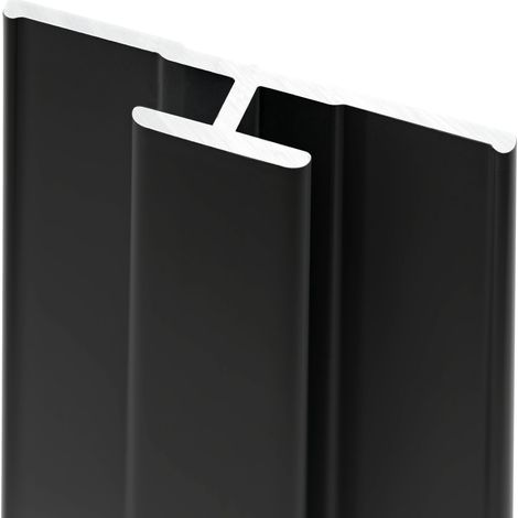 Schulte – Profilé de finition pour panneau mural de douche – Aluminium noir 255 cm – Installation rapide sans outils – Pour finitions professionnelles