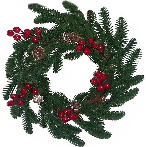 Ghirlanda bacche rosse festone fuori porta natalizio addobbi decorazioni natale D35 ornamento casa vetrine negozi idea regalo (1/5)