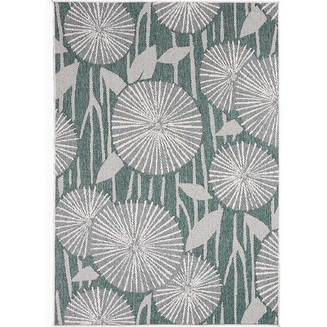 Tapis extérieur, kilim reversible LYN2 AX REVERSIBLE 200x290 vert et crème