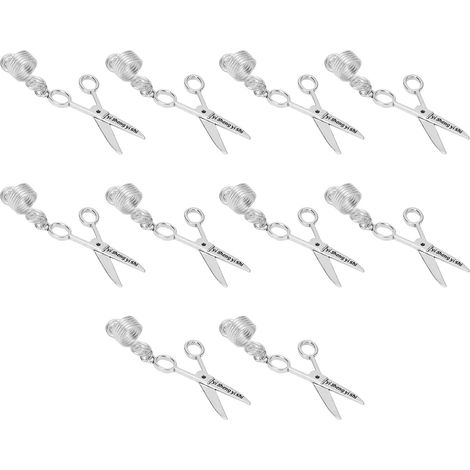 10 Perles Décoratives pour Barbe, Ciseaux Ressort en Alliage, Anneaux Tresses Dreadlocks, Accessoires Cheveux Homme, Lot de 10 (1/5)