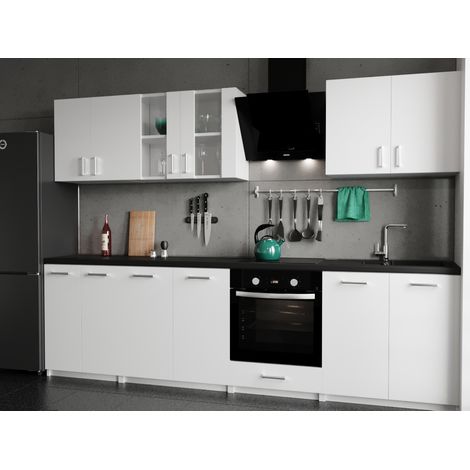 Moderne Küchenzeile LECO 280 cm in weiß matt – funktionales Design für jede Küche (1/2)