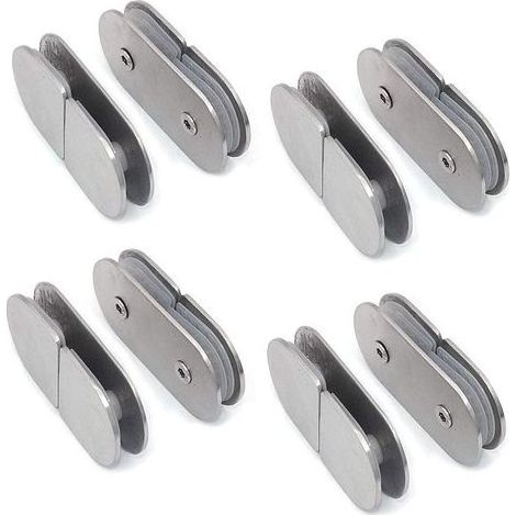 TAISHENGDA – Set di 8 morsetti per vetro in acciaio inox 304 (angolo 180°), per sostenere ripiani in vetro, adatti per lastre di vetro di spessore 8–12 mm, superficie spazzolata (1/5)