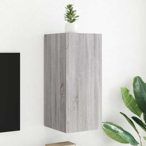 Meuble TV mural avec LED-Banc TV-Meuble Télé sonoma gris 30,5x35x70 cm 722395 (1/5)