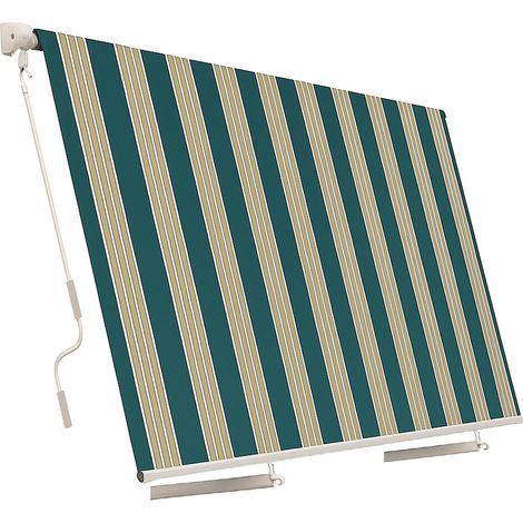 3 x 2,5 m verde bianco Tenda da Sole a Caduta Avvolgibile