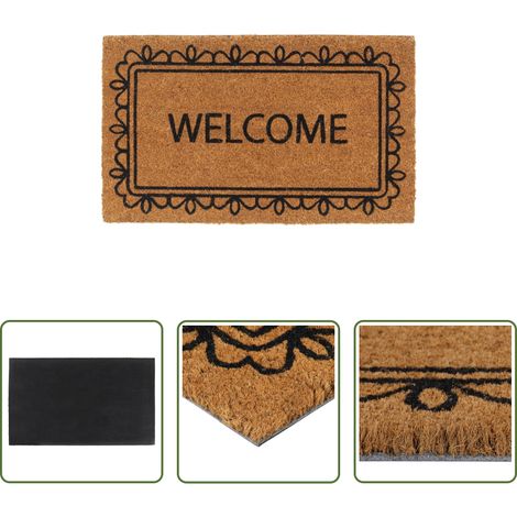 vidaXL Tapis en fibre de coco - Tapis de porte naturel 45x75 cm fibre de coco touffeté (1/5)