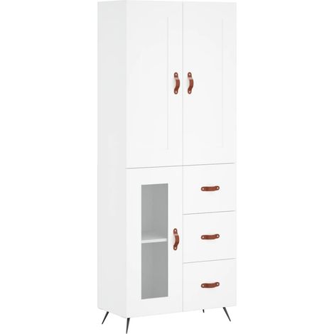 Maison Exclusive - Buffet haut Blanc 69,5x34x180 cm Bois d'ingénierie (1/5)