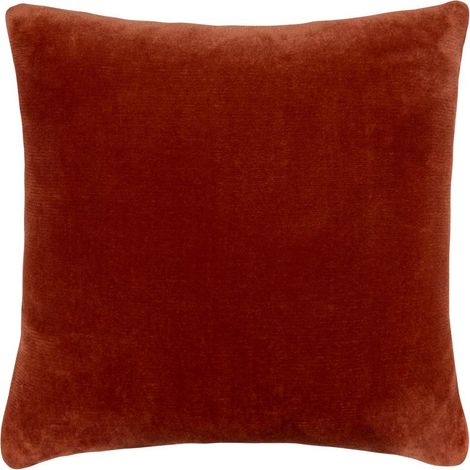 Coussin en Flanelle Uni "Ollis" 38x38cm Terracotta (1/5)