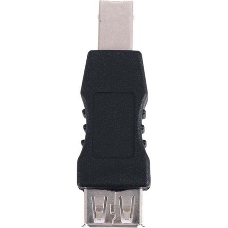 USB Adapter Printer Type B Male Black Silver Tone (1/4)