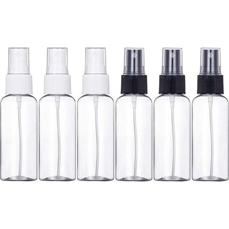 6 pièces de flacon pulvérisateur vide de 100 ml Flacon pulvérisateur vide Pulvérisateur atomiseur en plastique réutilisable,blancx3,noirx3 (1/4)