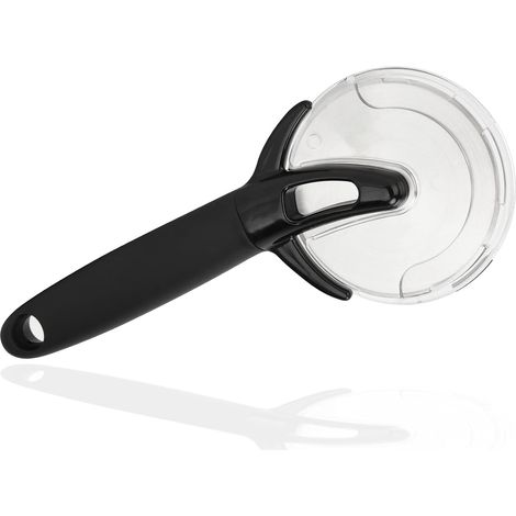 Couteau à pizza en acier inoxydable Roue de couteau à pizza de haute qualité avec couvercle de protection, PP antidérapant plus sûr (1/2)