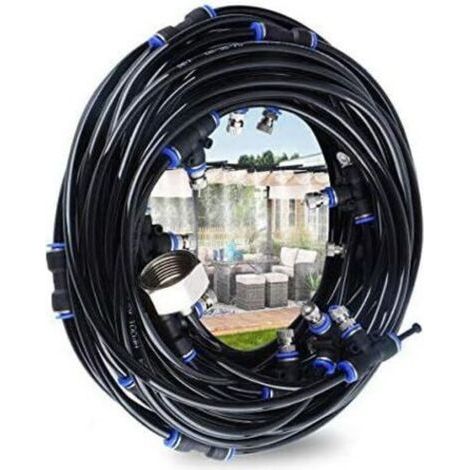 CT Outdoor-Sprühsystem, 10 m Terrassen-Sprühsystem mit 9 Sprühdüsen + 1 Ersatzdüse + 1 Sprühschlauch-Schneidwerkzeug - (1/5)