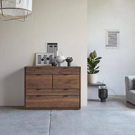 Commode en bois de noyer 3 tiroirs Senson (1/5)