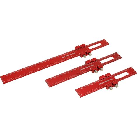 3-teiliges Präzisions-Taschenlineal aus Aluminiumlegierung für die Holzbearbeitung Positionierungs- und Markierungslehre Schreiner-Markierungslineal