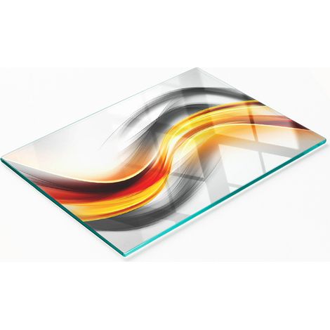 Küchenbrett aus gehärtetem Glas mit dekorativem Wellenmuster, 80 x 52 cm (1/5)