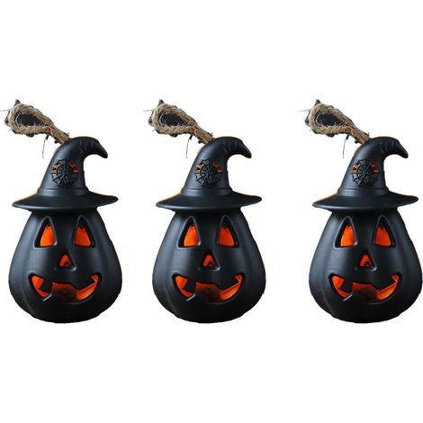 Guirlande Lumineuse LED Citrouille - Décoration Halloween Portable avec Motif Citrouille et Crâne - 3 Pièces (1/5)