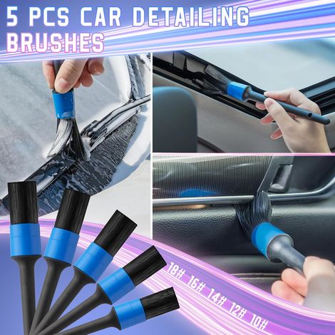 Kit de nettoyage automobile 29 pièces, comprenant brosses, brosse de perçage et outils de lavage pour le nettoyage des jantes, de l'intérieur, de l'extérieur et des grilles d'aération du tableau de bo (1/5)