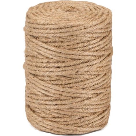 Corde en jute naturel (4 mm de diamètre, environ 100 m de longueur), couleur d'origine. (1/5)