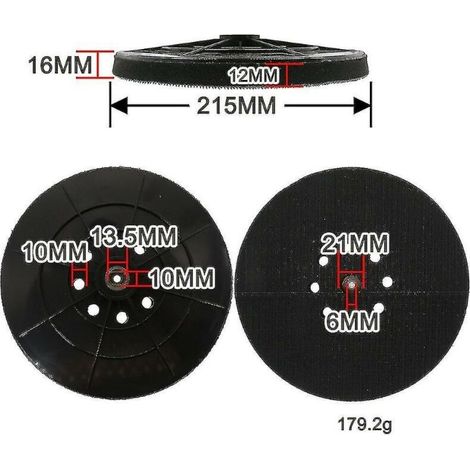 Plateau de ponçage 215 mm compatible avec ponceuse à sec Einhell Tc dw 215 Te dw