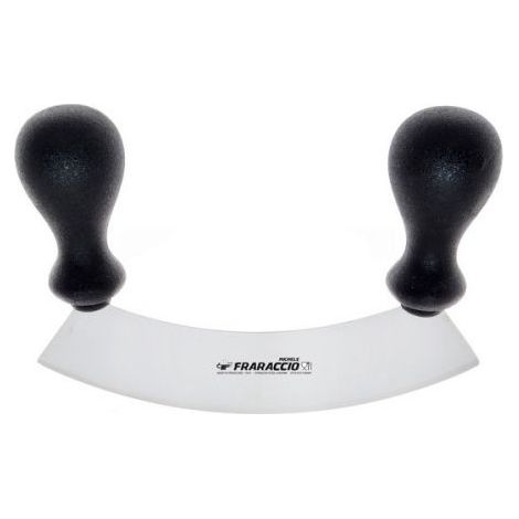 MEZZALUNA LAMA ACCIAIO INOX MANICO ABS CUCINA TRITARE SMINUZZARE SOFFRITTO 35594