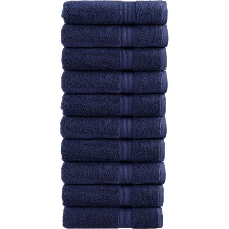 Serviettes de qualité supérieure SOLUND, lot de 10, bleu marine, 50 x 100 cm, 600 g/m² (1/5)
