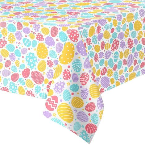 Set de 2 nappes Pâques œufs de Pâques 274x137cm PEVA jetable décoration de table
