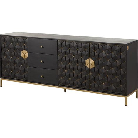 Sideboard Mango 194x40x77 grau geölt DIAMOND 121