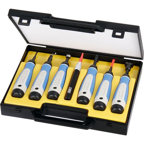 Noga Allround-Entgrater / Schaber-Sortiment (7 Halter mit Klingen), in Kunststoffbox 16-teilig 16 Stk (1/2)