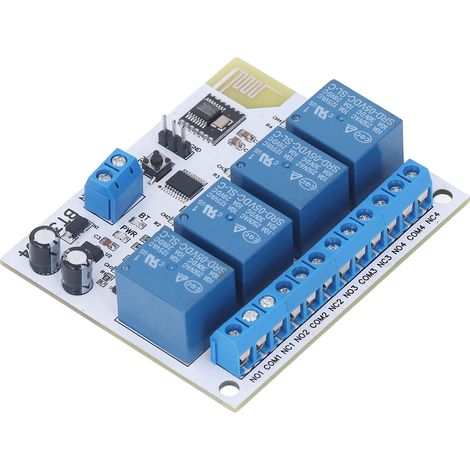Module de relais Bluetooth 4 canaux DC5V, panneau anti-interférence 2.4G RF télécommande sans fil. (1/5)
